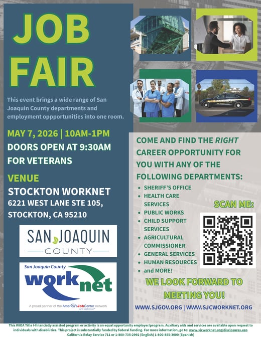 San Joaquin County Departments Job Fair May 2026